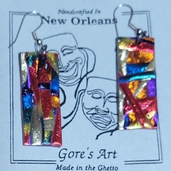 Gore's Art Vintage Earrings Handcrafted In New Orleans-NWT - Picture 3 of 3